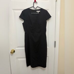 Chelsea28 Black Sheath Wool Blend Knee Length Dress Size 2 Pockets Office